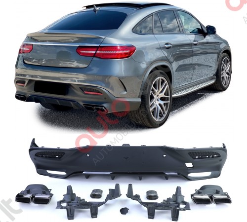 Mercedes GLC COUPE C253 galinis AMG difuzorius 2015-2021 BLACK